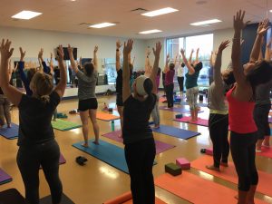 Women Stretching Yoga at The HUB Recreation Center