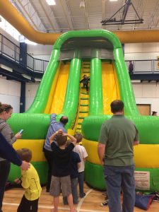 Small Boy Enjoying Inflatable Fun at The HUB Recreation Center in Marion Illinois