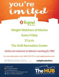 Weight Watchers of Marion Illinois Flyer at The HUB Recreation Center