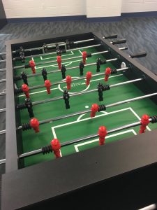 Foosball table at The HUB Recreation Center