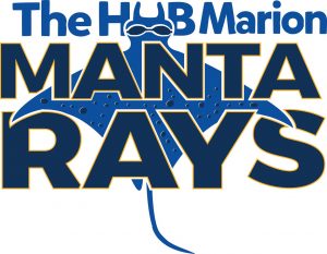 The HUB Marion Manta Rays USA Swim Team Logo