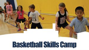 Young Boys and Girls Running Basketball Drills on the Court