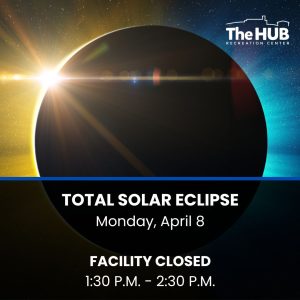 total solar eclipse image with facility closure info