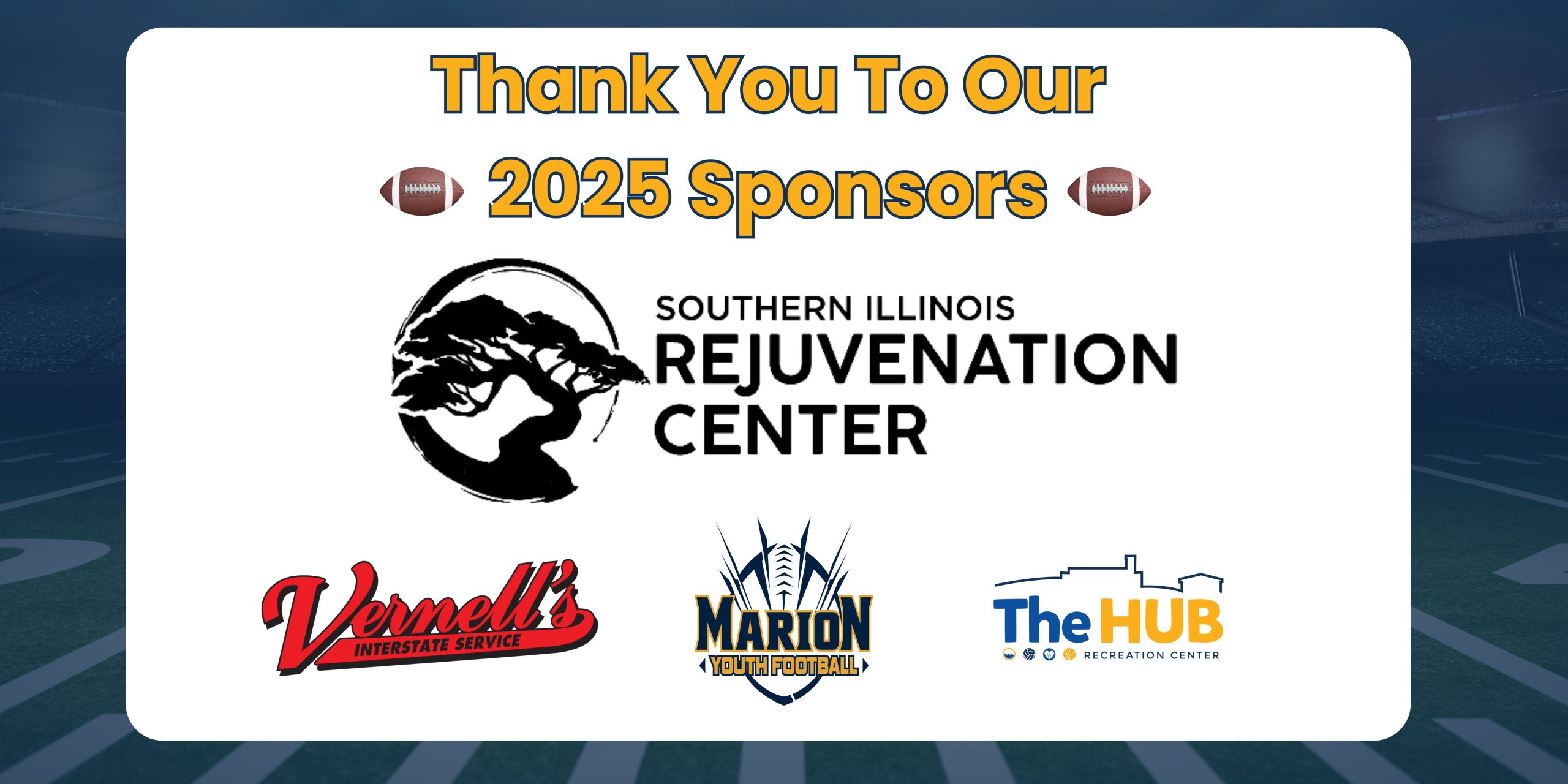 Thanking the Marion Youth Flag Football 2025 sponsors for their support.